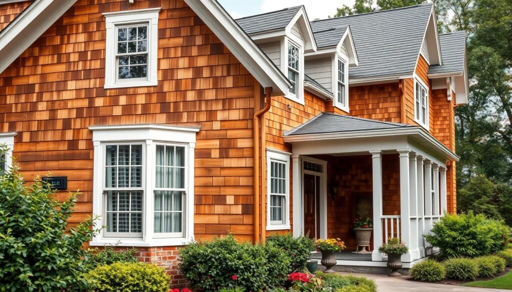 wooden clapboard siding on a classic American home